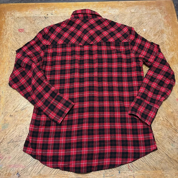 Wrangler Wrancher Mens Western Large Flannel Pearl Snap Long Sleeve Shirt - Picture 2 of 5